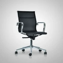 Poltrona da ufficio in rete con schienale basso WH