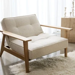 Poltrona design scandinavo in tessuto SplitBack Frej