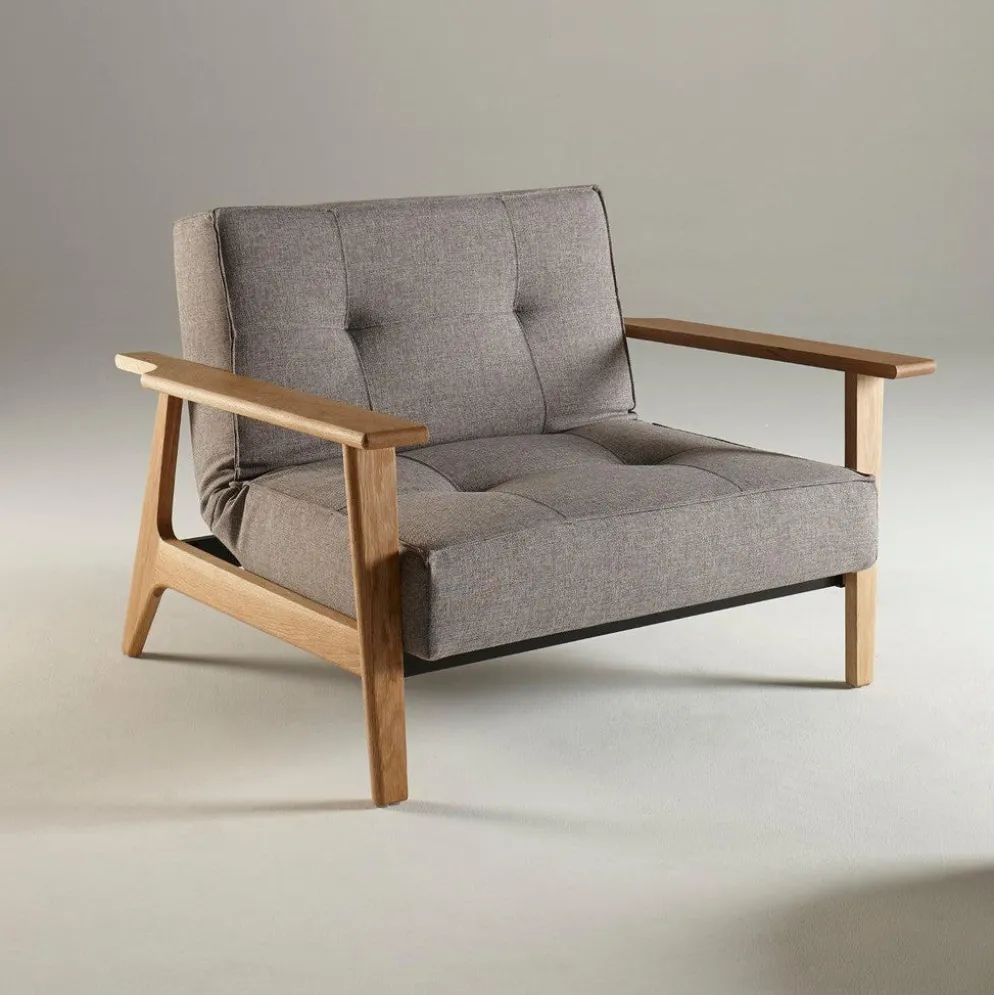 Poltrona design scandinavo in tessuto SplitBack Frej