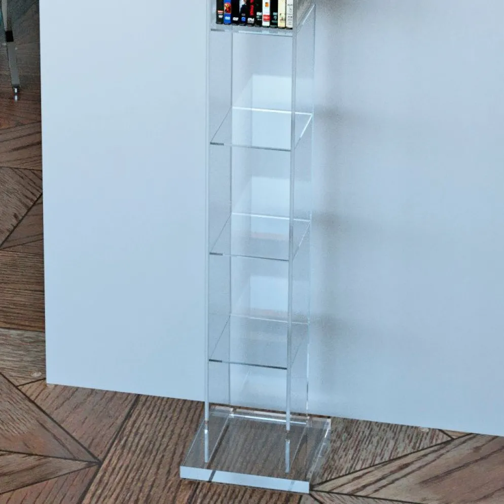 Porta CD a colonna in plexiglass Slim
