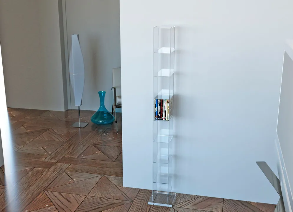 Porta CD a colonna in plexiglass Slim