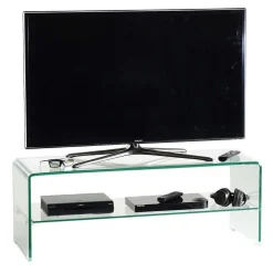Porta TV in vetro curvato trasparente Fancy 110