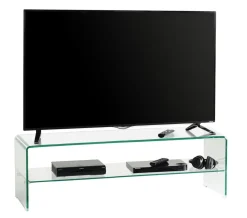 Porta TV in vetro curvato trasparente Fancy 130