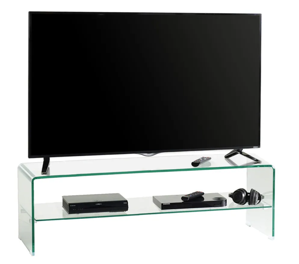 Porta TV in vetro curvato trasparente Fancy 130