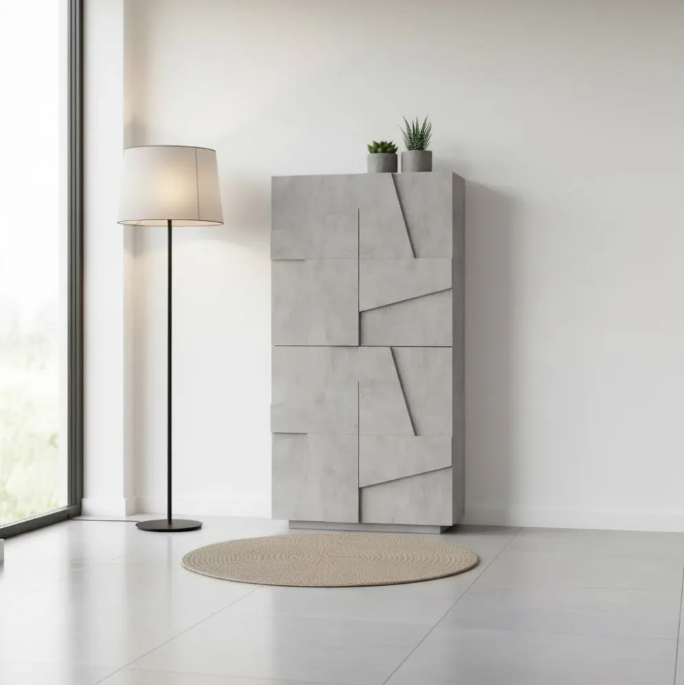 Scarpiera design a quattro ante Taylor Cement