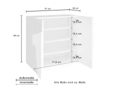 Scarpiera salvaspazio a due ante Taylor Cement