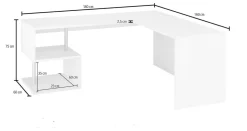 Scrivania angolare con libreria Lionel White