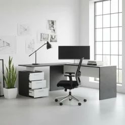 Scrivania angolare design Naomi BiColor