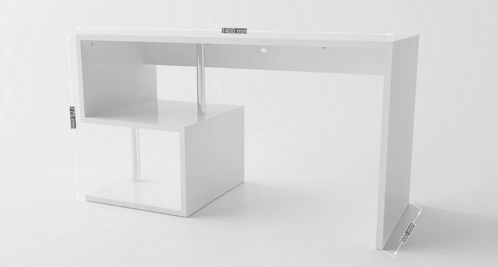 Scrivania con libreria Lionel White