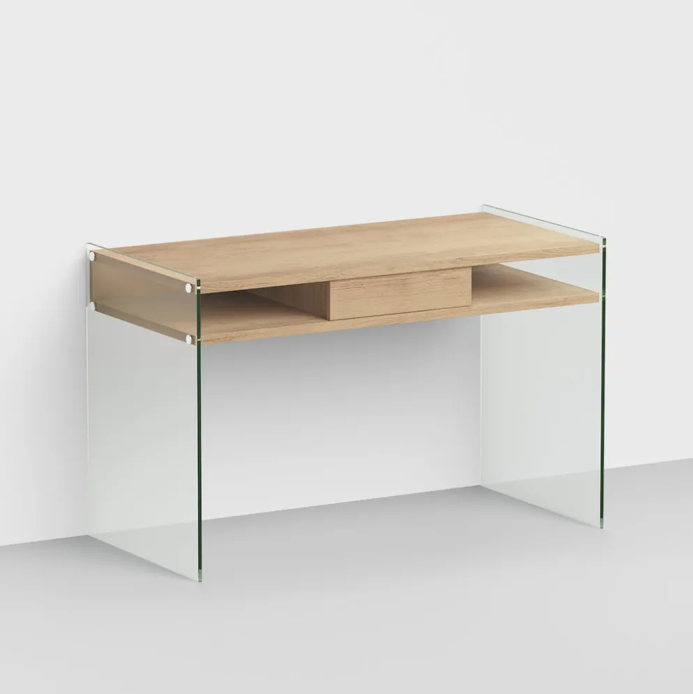 Scrivania design in vetro e laminato Patrik