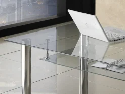 Scrivania moderna Roland per ufficio in vetro 120 x 70 cm