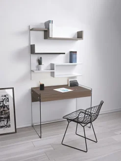 Scrivania per computer Studeo in vetro e laminato