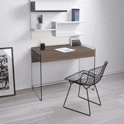 Scrivania per computer Studeo in vetro e laminato