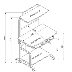 Scrivania porta PC con ruote Kompy