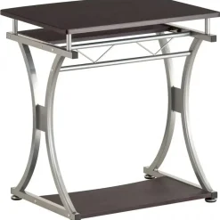 Scrivania porta PC in metallo e legno Compatta-B