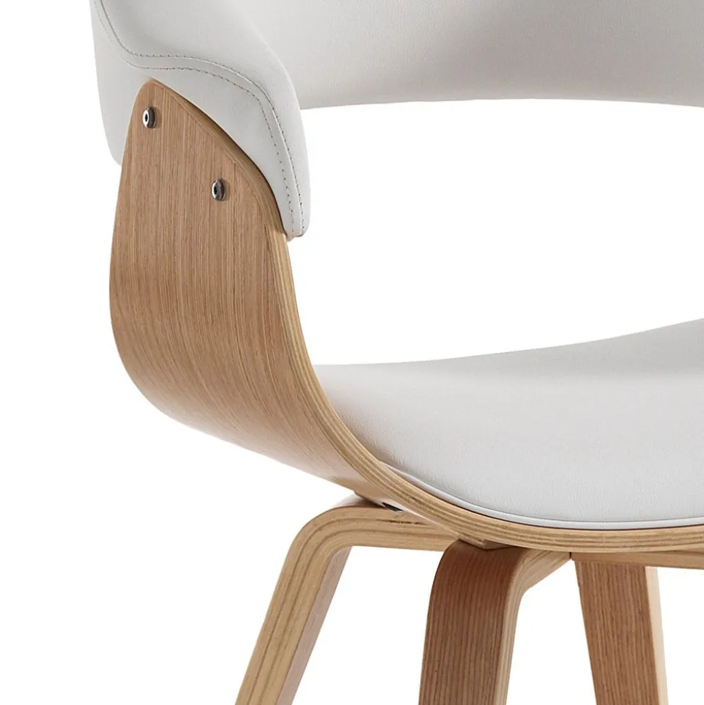 Sedia design moderno Once Wood White