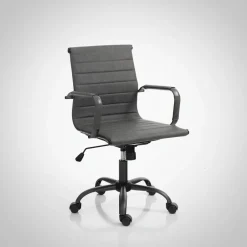 Sedia ufficio in pelle sintetica Mastery Small Old Grey