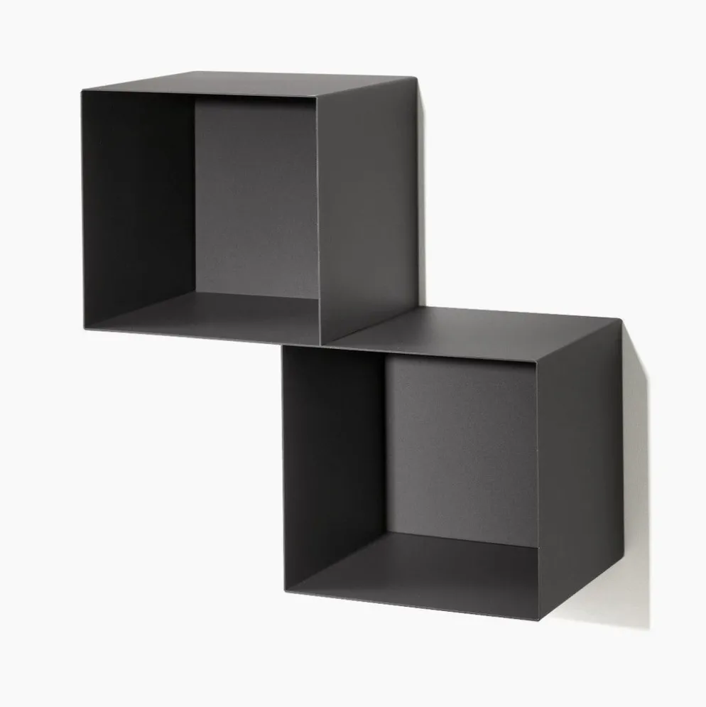 Set 3 cubi da parete in acciaio Naoki