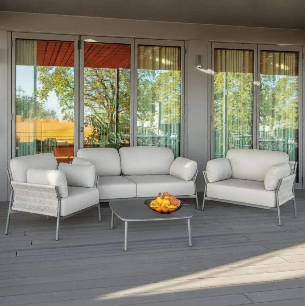 Set da giardino in alluminio e corda Easy