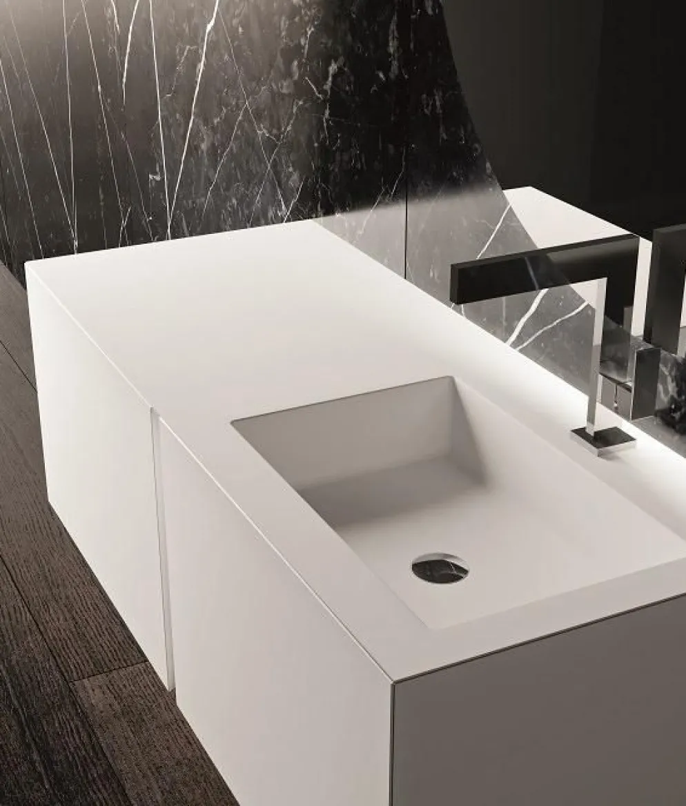 Set mobili bagno bianco Crono 3 di Loetrà