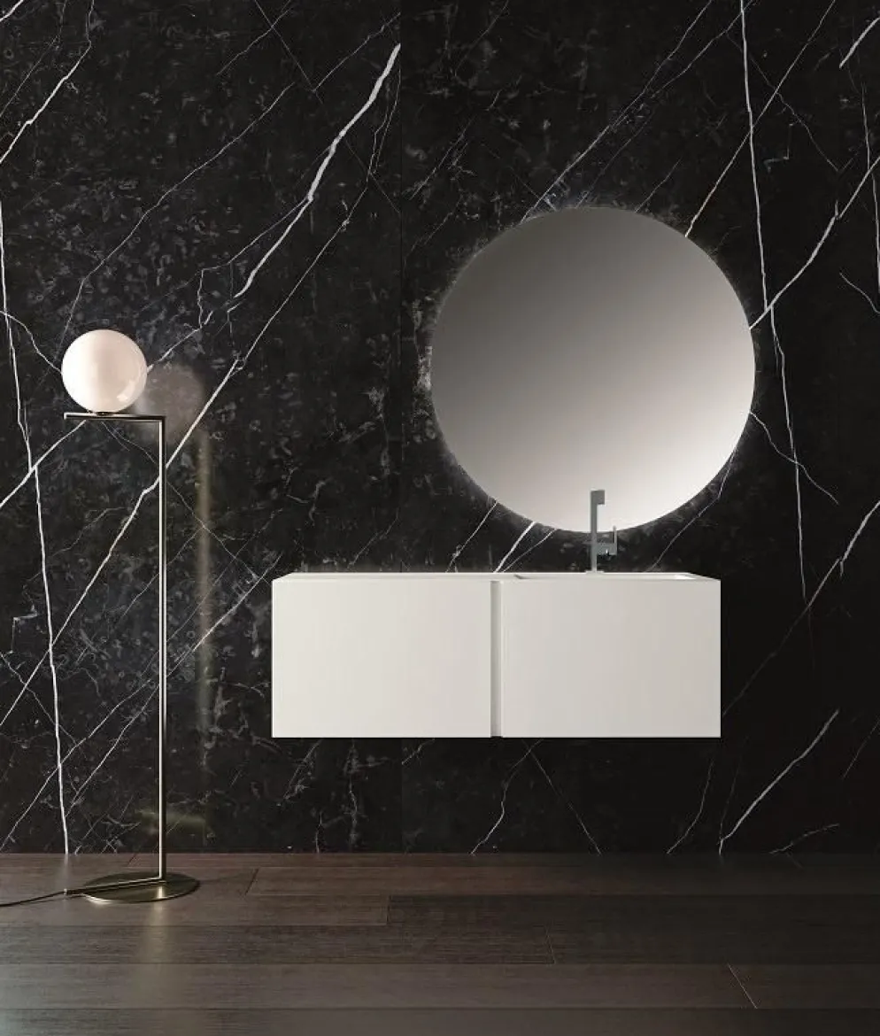Set mobili bagno bianco Crono 3 di Loetrà