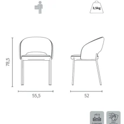 Set 2 sedie imbottite Alenya