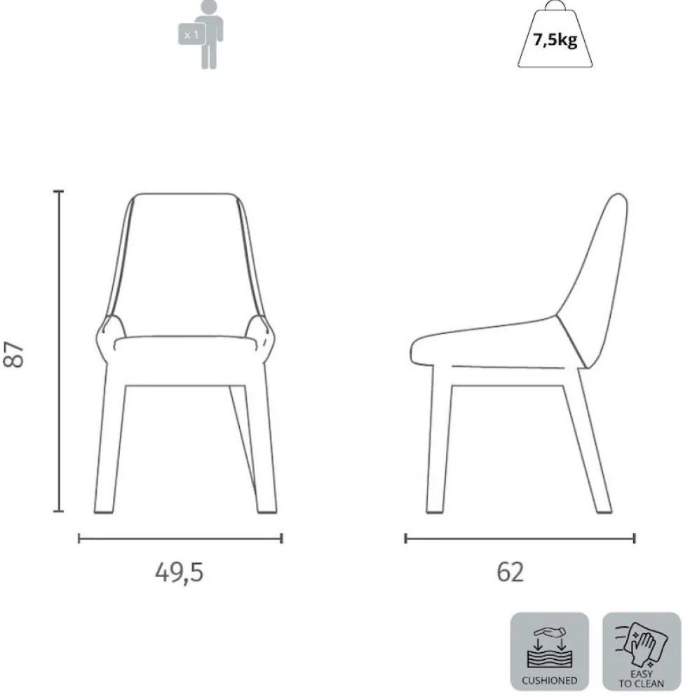 Set 4 sedie imbottite Avenor