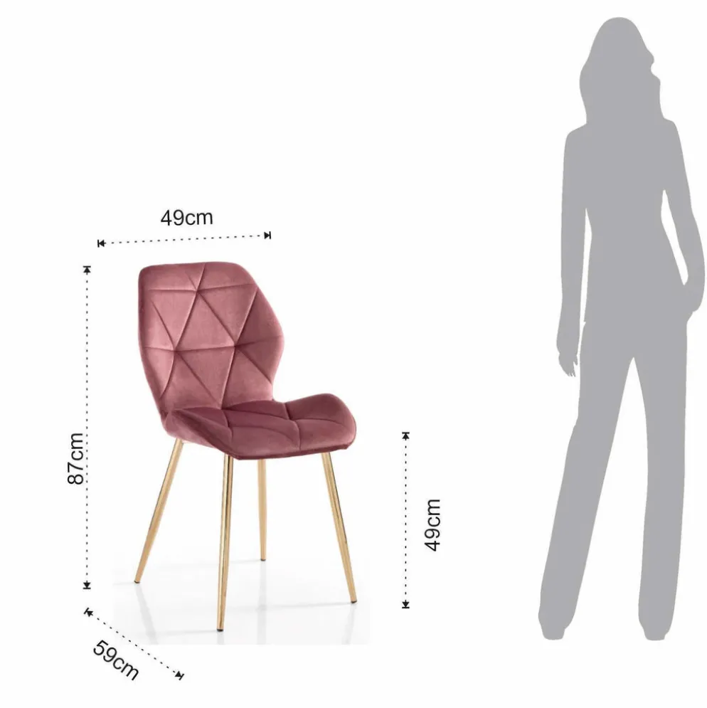 Set 4 sedie imbottite Eleanor New Pink