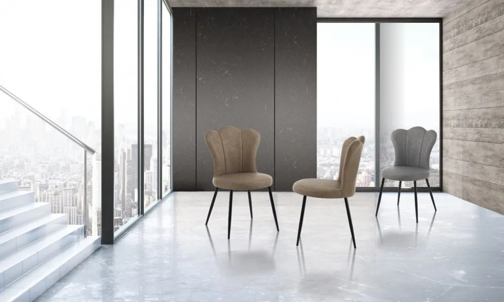 Set 4 sedie imbottite Tarja Grey