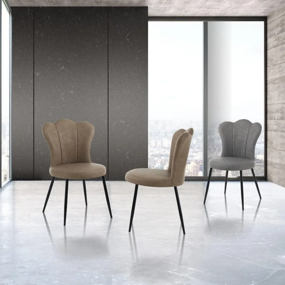 Set 4 sedie imbottite Tarja Sand