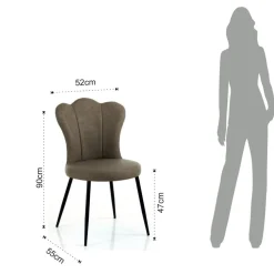 Set 4 sedie imbottite Tarja Sand