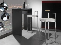 Sgabelli impilabili in metallo cromato Mendy