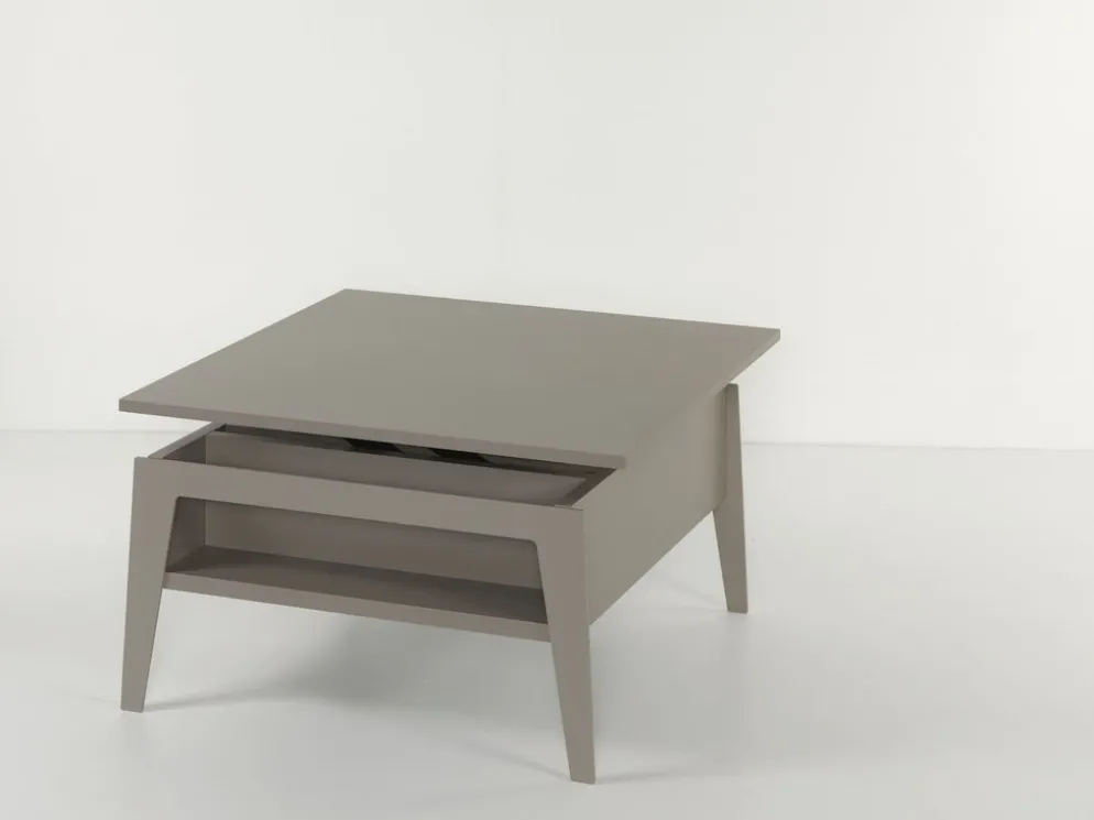 Tavolino da salotto con piano alzabile e contenitore Mintar