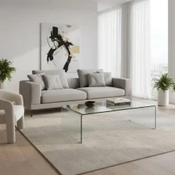 Tavolino da salotto in vetro curvato Emerald