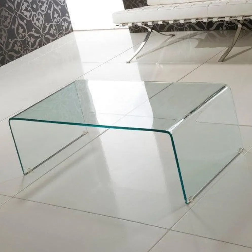 Tavolino da salotto in vetro curvato Emerald