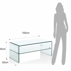 Tavolino da salotto in vetro curvato Emerald Evo