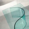 Tavolino da salotto in vetro curvato Davio
