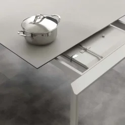 Tavolo allungabile Duarte piano vetro ceramica 140 x 90 cm