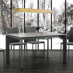 Tavolo allungabile Duarte piano vetro ceramica 140 x 90 cm