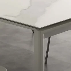 Tavolo allungabile in acciaio e ceramica Duarte Duo