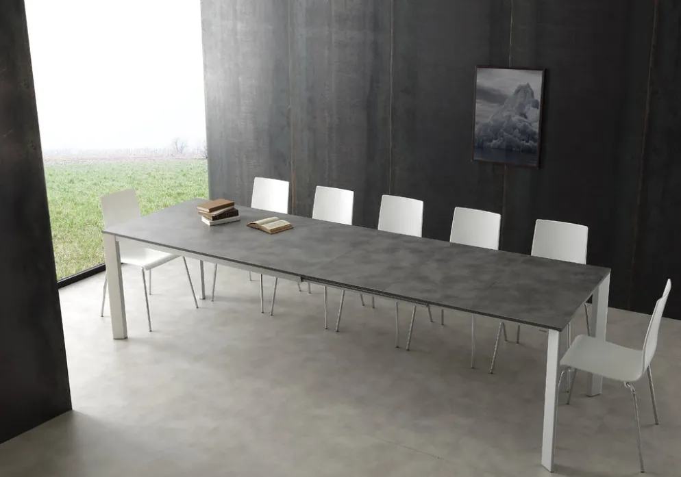 Tavolo allungabile in legno e alluminio Mack