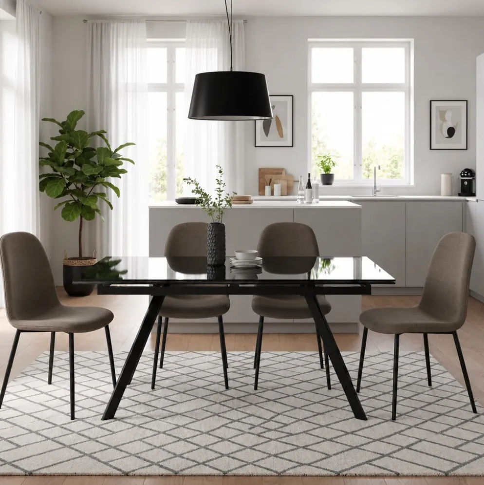 Tavolo allungabile in vetro Lysen