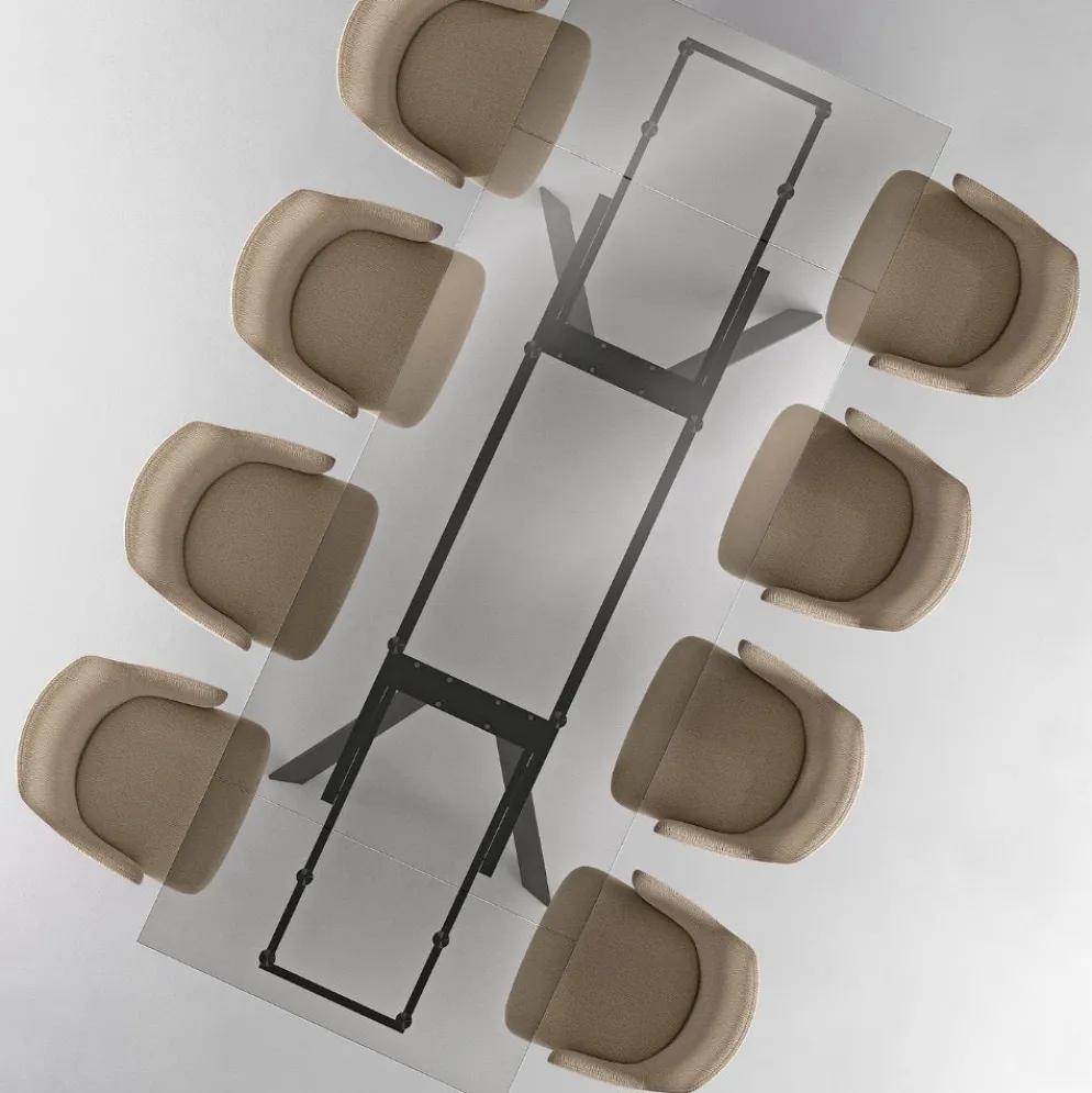 Tavolo allungabile in vetro Lysen