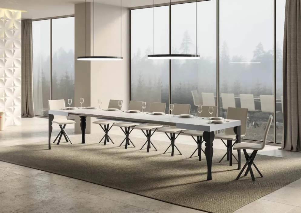 Tavolo allungabile moderno Askim 90x130/390 cm