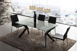 Tavolo allungabile moderno Mats in metallo e vetro