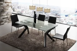 Tavolo allungabile moderno Mats in metallo e vetro