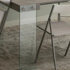 Tavolo consolle allungabile Skim in vetro e legno
