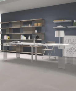 Tavolo consolle allungabile Ronny Big in vetro e laminato