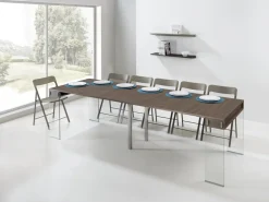 Tavolo consolle allungabile Ronny Big in vetro e laminato