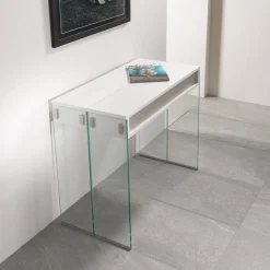 Tavolo consolle allungabile Ronny Big in vetro e laminato